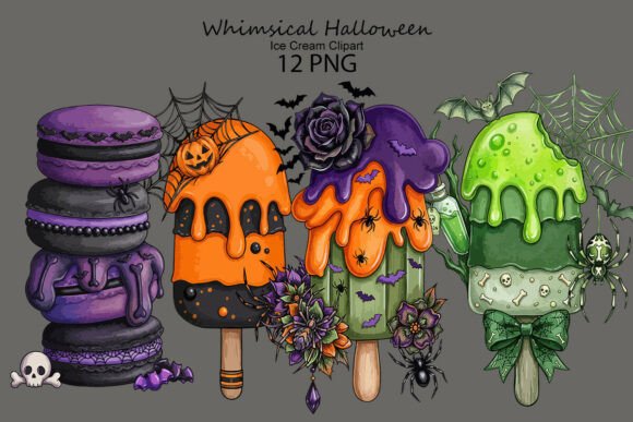 Download Whimsical Halloween Ice Cream Clipart - Premium Resources