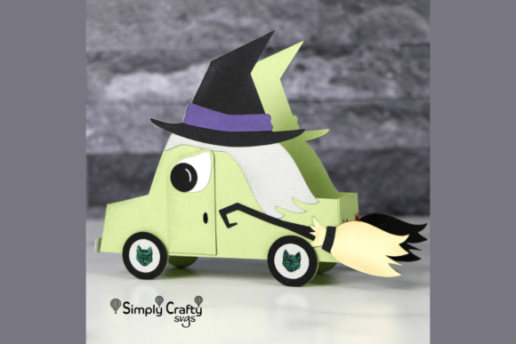 Download Halloween Witch Car Treat Box SVG - Halloween Collection