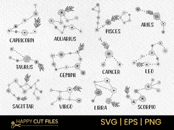 Download Floral Zodiac Signs Astrology Svg Flower - Astrology svg Collection