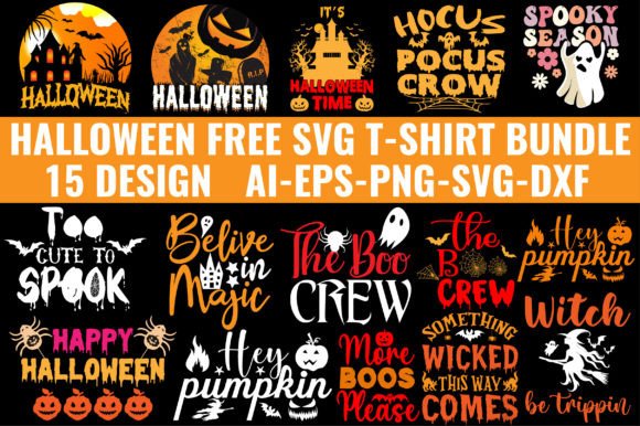 Download Halloween Free SVG T-Shirt Design Bundle - Halloween Collection
